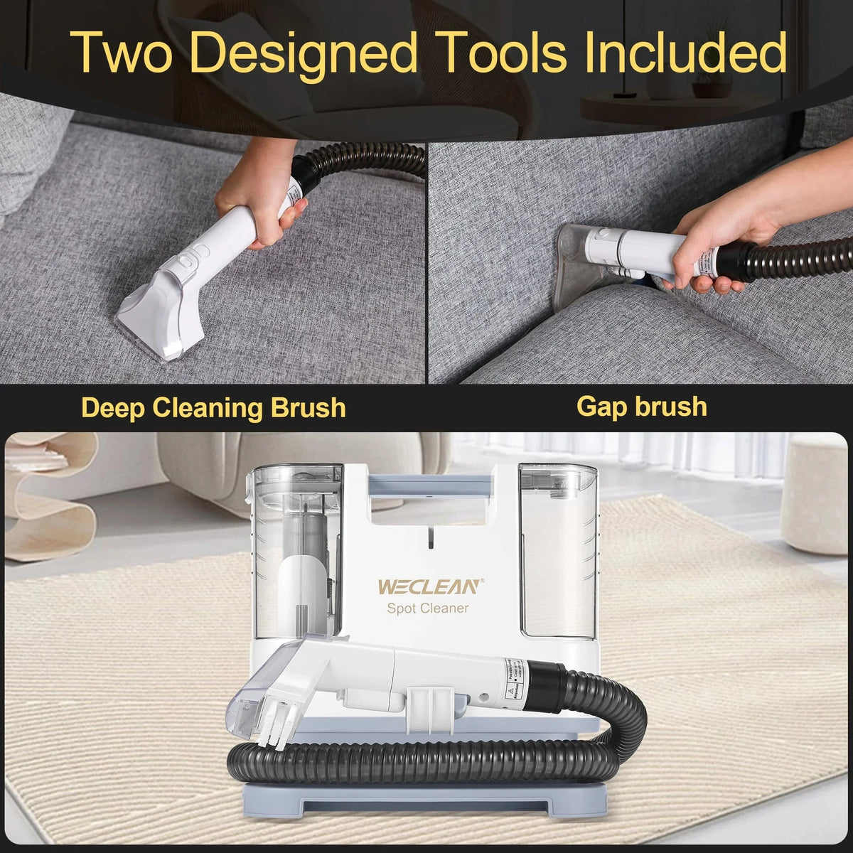 WECLEAN Portable Carpet And Upholstery Cleaner With 400W Motor - C1