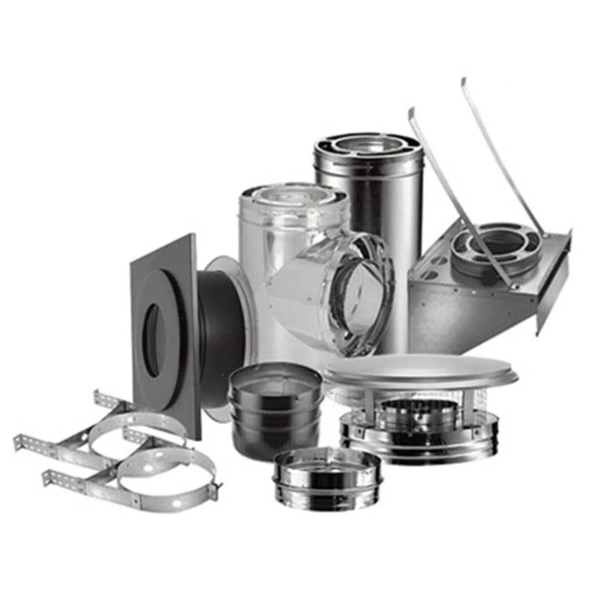 DuraPlus 6 in Basic Through-the-Wall Chimney Kit - 9 inch x 6 inch