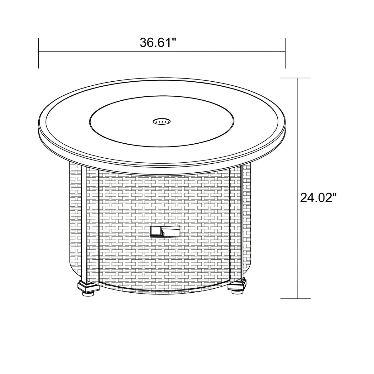 Better Homes & Gardens Propane Gas Fire Pit Table, 37 in Round, 50,000 BTU, Glass Beads, Metal Lid And Protective Cover - Colebrooke