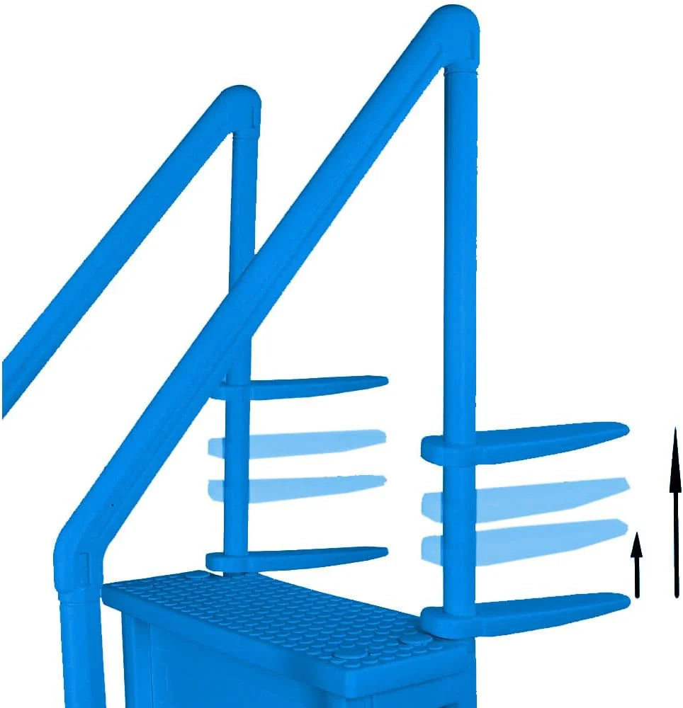 Aqua Select Anti-Slip In-Pool Steps, Gray, 28in W x 81in H, 300 lbs Capacity - For Above Ground Pools