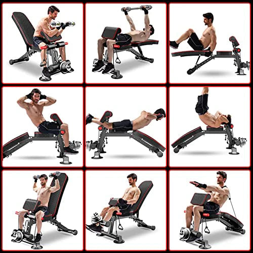 K KiNGKANG Adjustable Foldable Weight Bench - 7 Backrest Positions