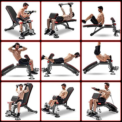 K KiNGKANG Adjustable Foldable Weight Bench - 7 Backrest Positions