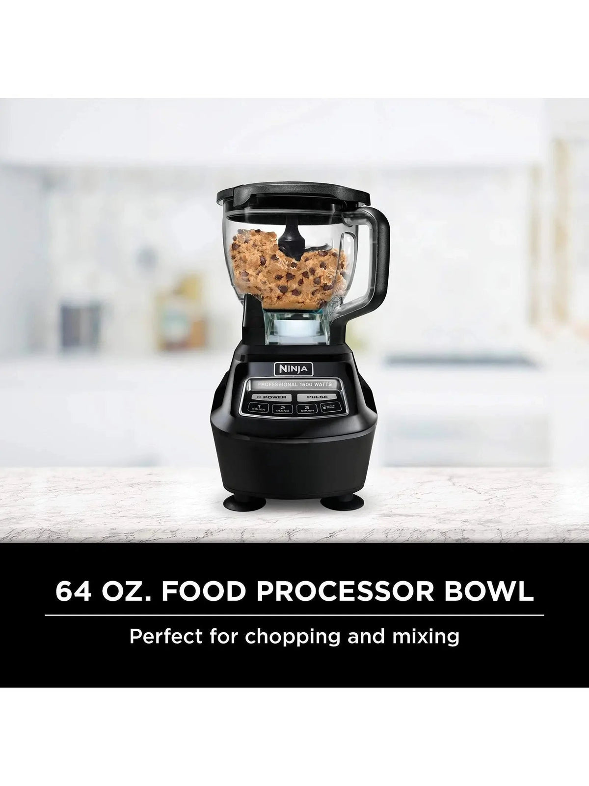 Ninja Mega Kitchen System 1500W With 72-oz Pitcher, 64-oz Processor Bowl And Two 16-oz Cups - BL770