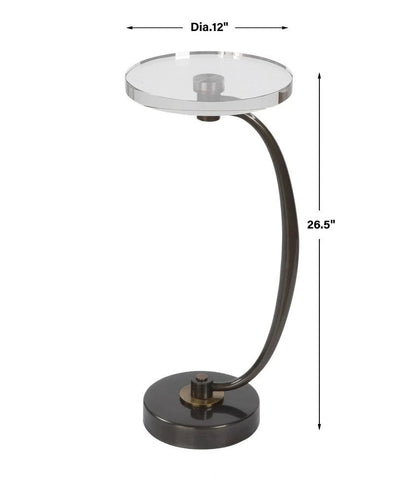 Bailey Street Home Drink Table 26.5 inch Polished Nickel Plated/Crystal Finish - 208-Bel-4541995