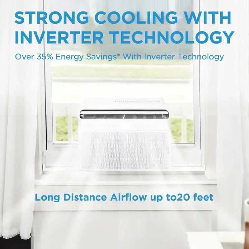 Midea U-Shaped Smart Window Air Conditioner, 8,000 BTU, 115 Volts, White - RMW08SQW