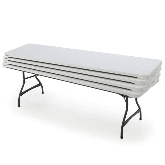 Lifetime Commercial Nesting Folding Table 4-Pack, 96 in. x 30 in., White Granite - 8-Foot