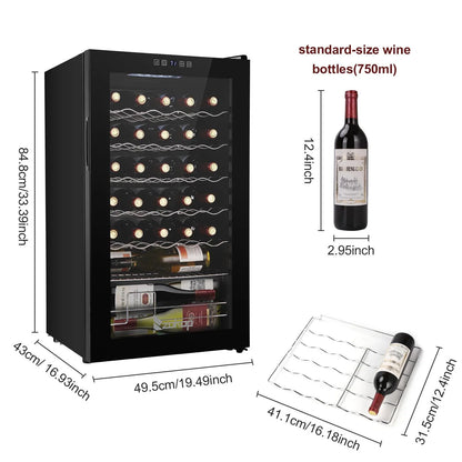 Ktaxon 18 Bottle Compressor Wine Cooler, 1.8 Cu.Ft, 52L - Freestanding