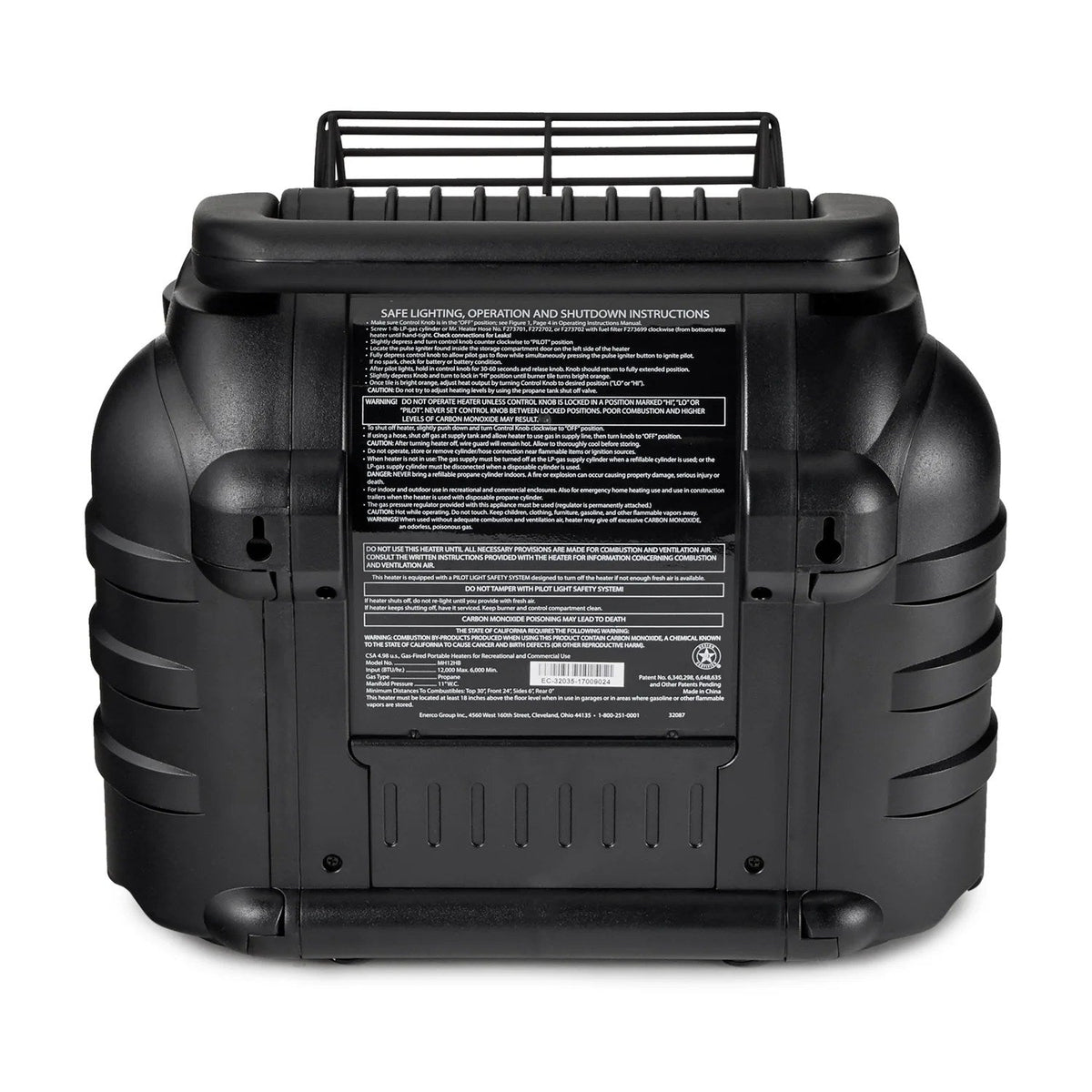 Portable Propane Heater, 12,000 BTU, 2 Heat Settings, ODS Safety Shut-Off, Camo