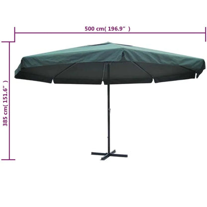 vidaXL Garden Parasol, Azure Blue Polyester With PA Coating, 196.9in x 118.1in