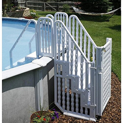 Blue Wave Easy Step Pool Entry System With Gate, White - NE138