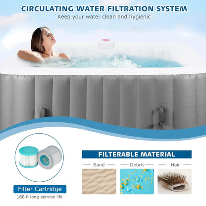SEGMART Inflatable Hot Tub Spa, 73 inch, 4-6 Person, 130 Jets, 240 Gallon Capacity