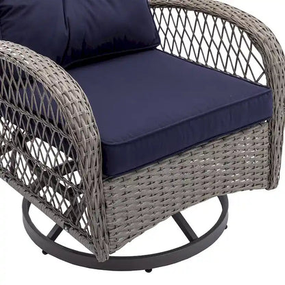 3-Piece Outdoor Swivel Rocker Patio Conversation Set - 360 Degree