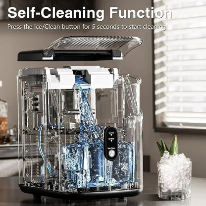Countertop Nugget Ice Maker, 1.1 Liters, 34 lbs/24H, 8.66 x 11.30 x 12.68 inches, Black