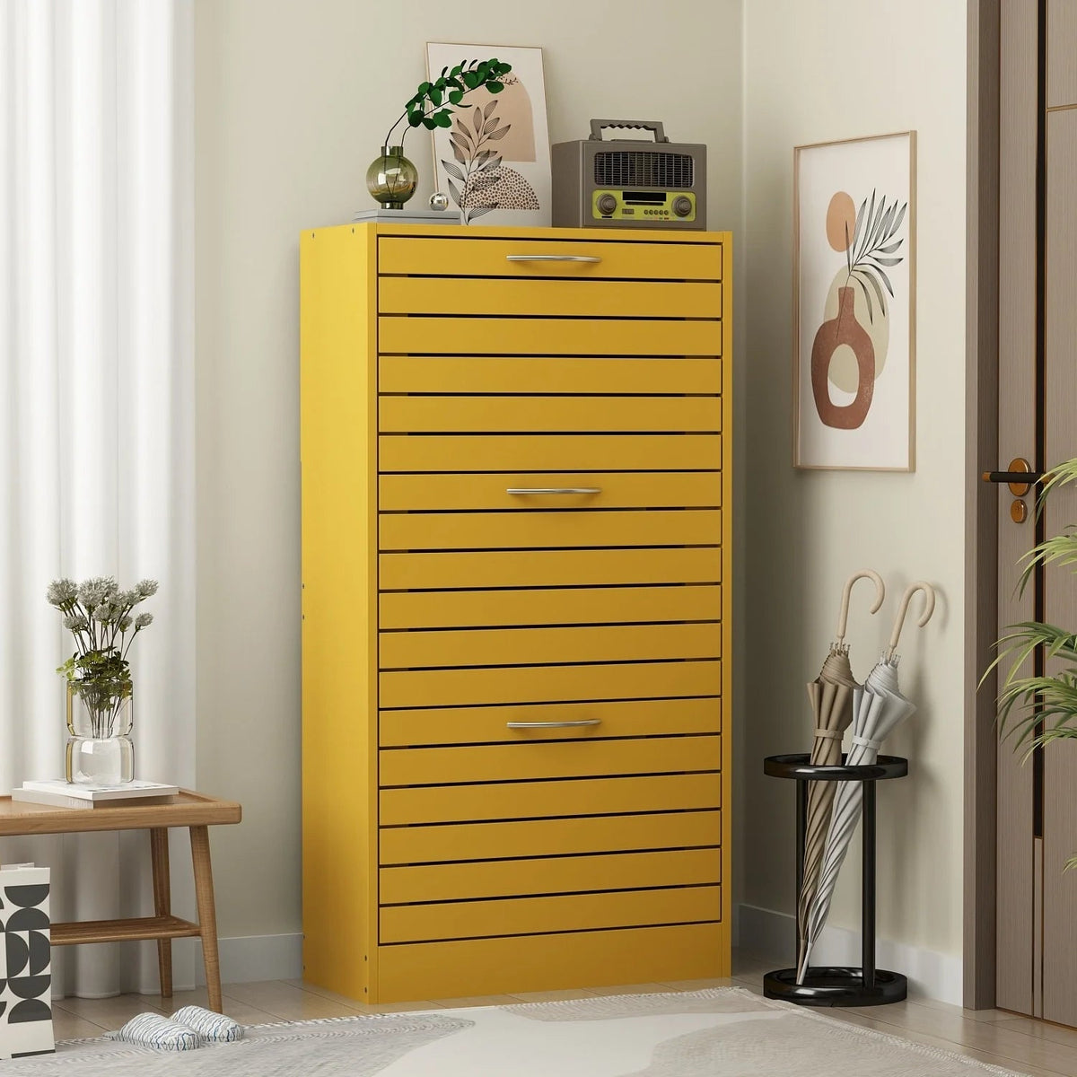 Modern Flip-Down Shoe Storage Cabinet