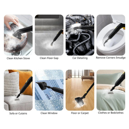 2000W 1.8L/60.87oz High-Pressure Handheld Steam Cleaner, Yellow - SE8620