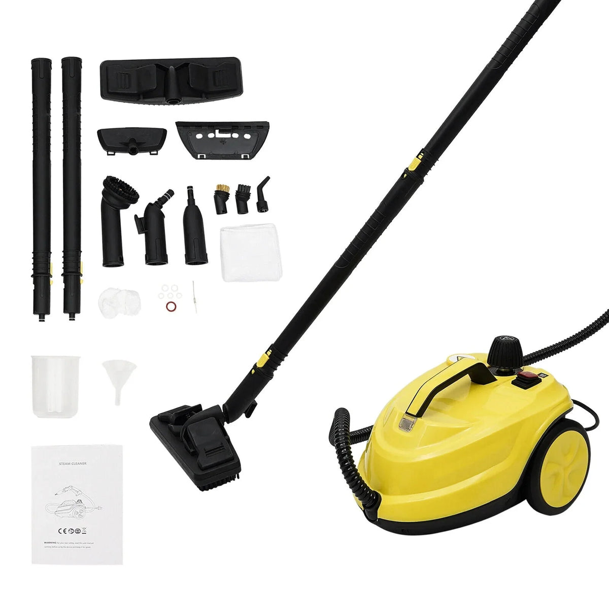 2000W 1.8L/60.87oz High-Pressure Handheld Steam Cleaner, Yellow - SE8620