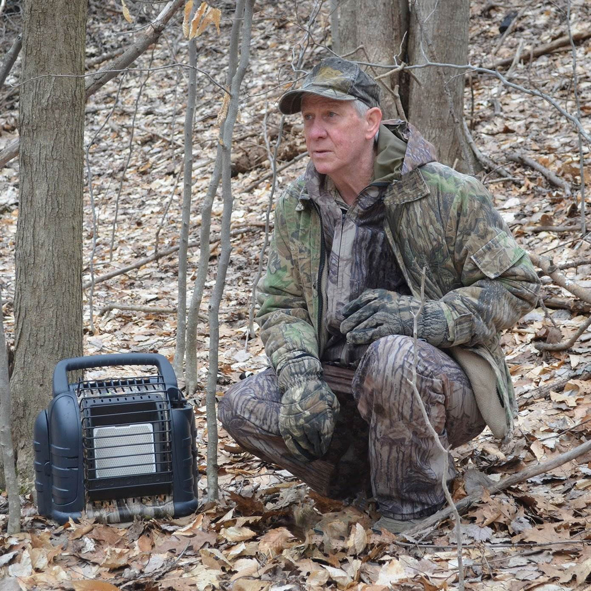 Portable Propane Heater, 12,000 BTU, 2 Heat Settings, ODS Safety Shut-Off, Camo