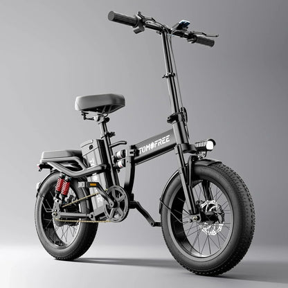 Tomofree Folding Electric Bike For Adults, 1200W, 48V 20Ah, 16 x 3in Tire, 330lbs, Black - T1