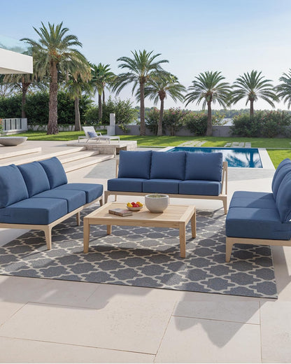 ACTREST Outdoor Seat Cushion Set, 2 Count, Navy Blue, 24 x 24 x 6 in
