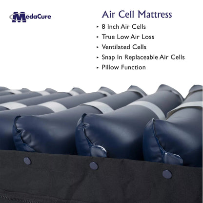 Medacure Alternating Pressure Air Mattress For Hospital Beds, 80 x 36 x 8 in, Twin - Pump Included