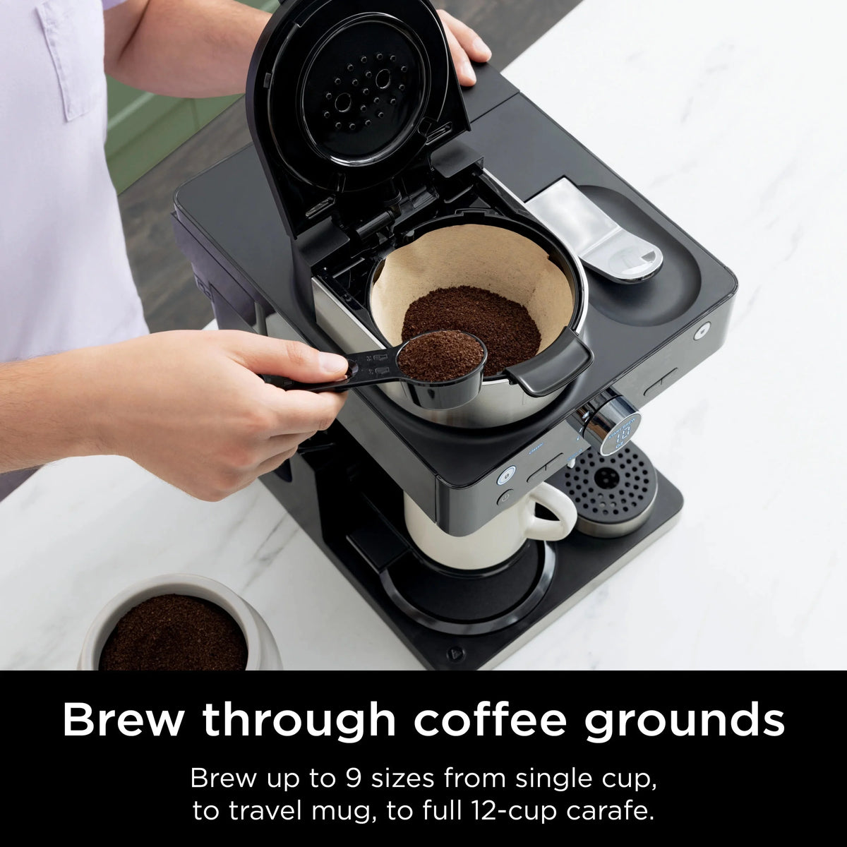 Ninja Espresso & Coffee Barista System, Single-Serve And 12-Cup Carafe, Nespresso Capsule Compatible - CFN601