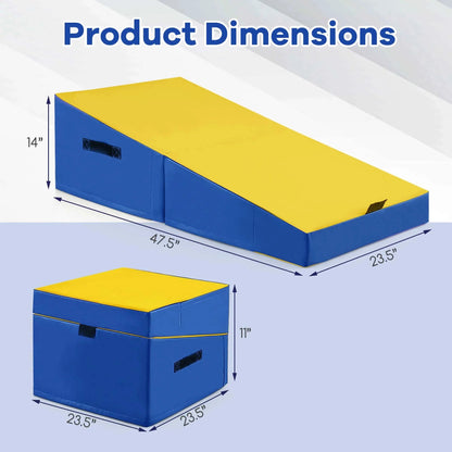 Costway Folding Gymnastics Incline Mat, 48 x 24 x 14 in