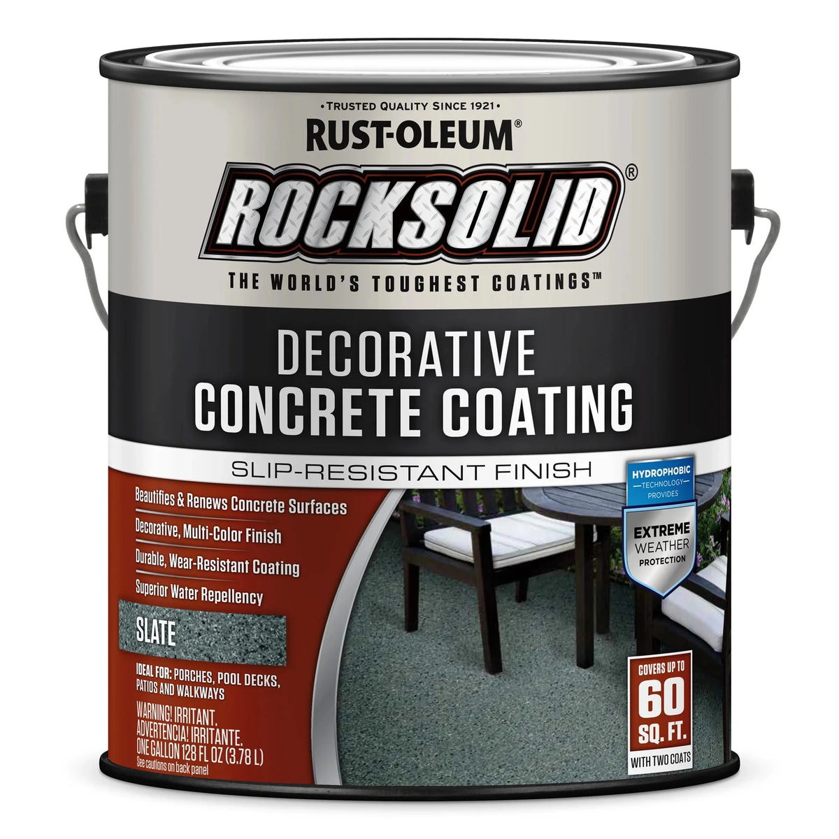 Rust-Oleum RockSolid Decorative Concrete Solid Stain, Slate, Matte, 2 Pack, Gallon - 306267