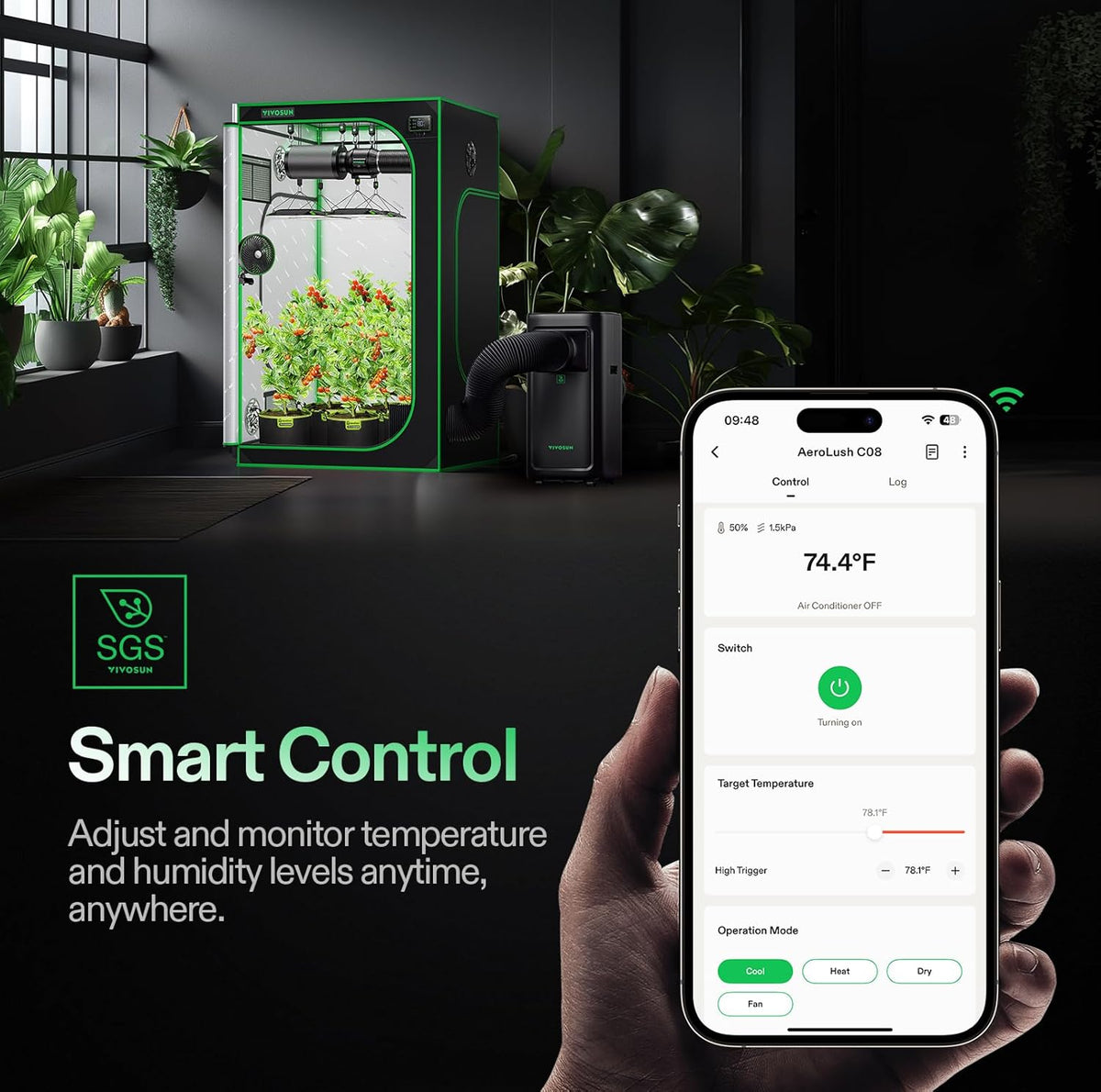 VIVOSUN Smart Air Conditioner 8000 BTU 4-in-1 - C08
