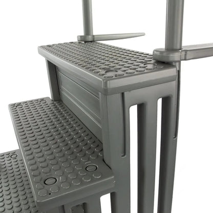 Aqua Select Anti-Slip In-Pool Steps, Gray, 28in W x 81in H, 300 lbs Capacity - For Above Ground Pools