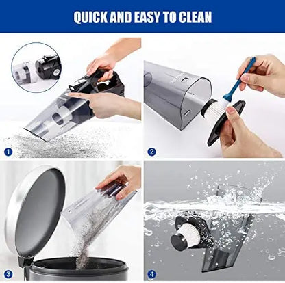 VARSK 4-in-1 Car Vacuum Cleaner And Tire Inflator, 12V With LCD Display And LED Light