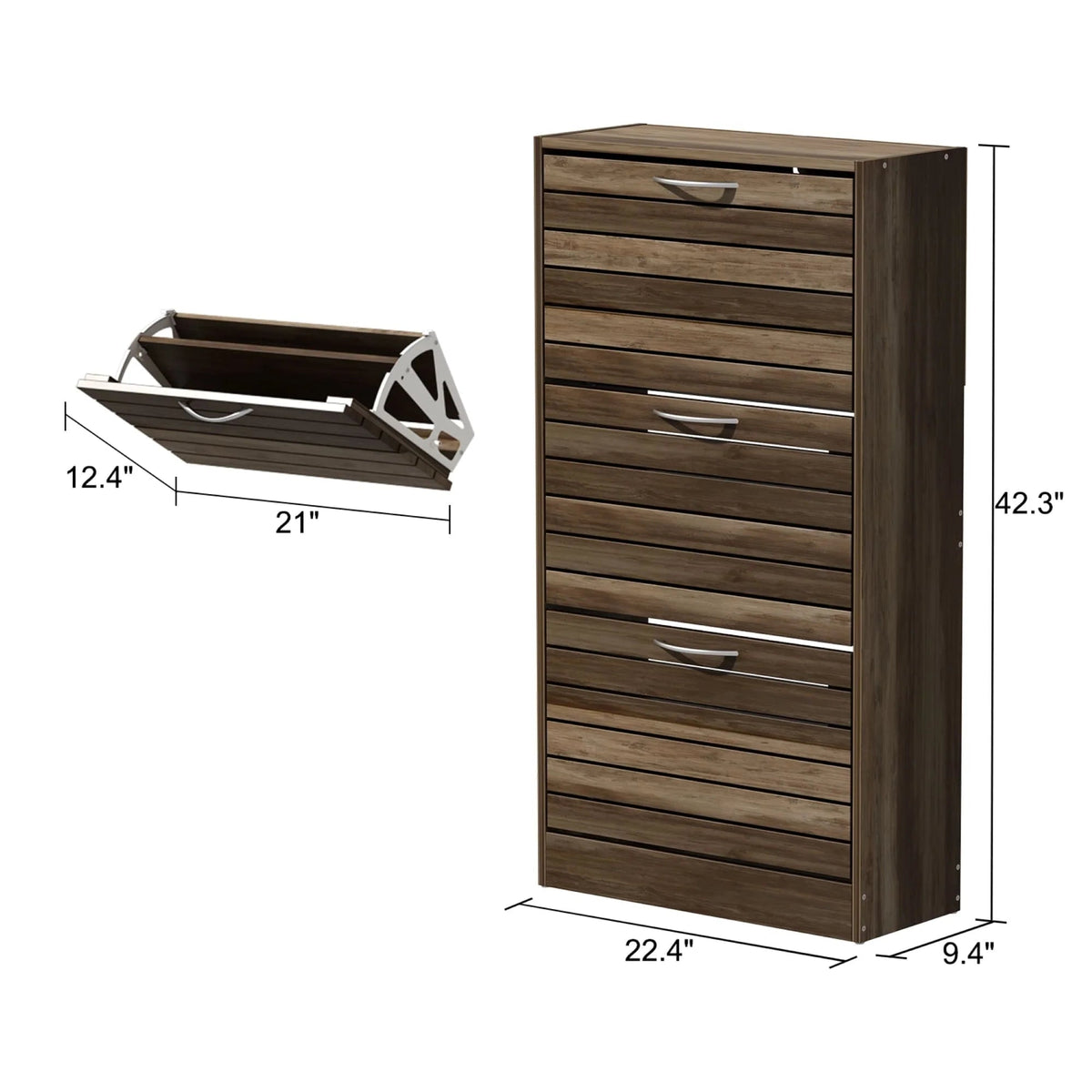 Modern Flip-Down Shoe Storage Cabinet