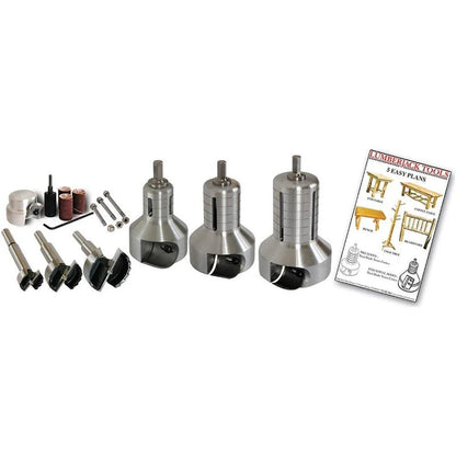 Lumberjack Tools 3-Size Pro Series Master Kit With 1 inch, 1-1/2 inch And 2 inch Tenon Cutters And Forstner Bits - PSK3