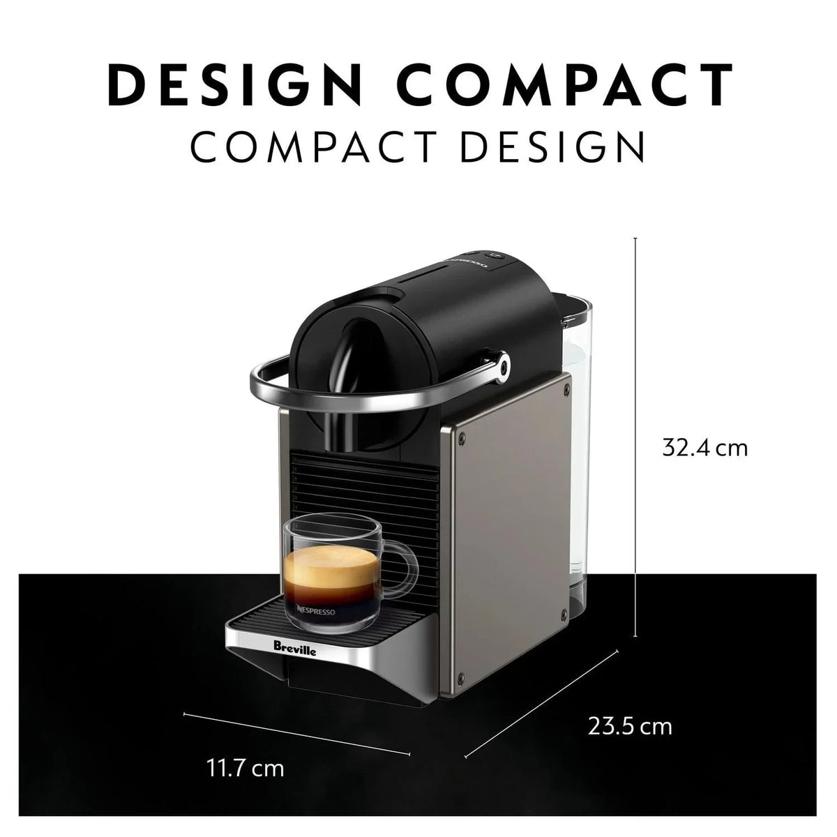 Nespresso Pixie Espresso Machine, Titan - BEC440TTN