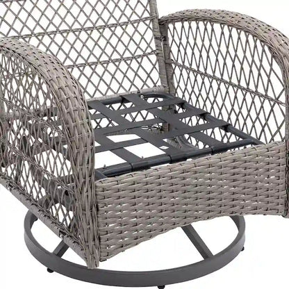 3-Piece Outdoor Swivel Rocker Patio Conversation Set - 360 Degree