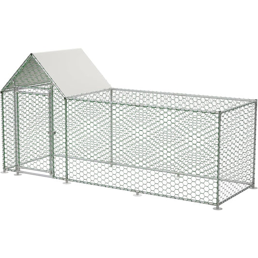 Large Walk-In Metal Chicken Coop And Poultry Cage 10x3x5-Foot