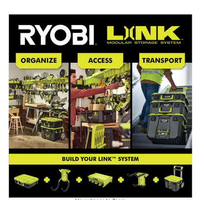 RYOBI LINK Modular Tool Storage Set, Rolling, Medium And Standard Tool Boxes, Green - STM201 STM102 STM101