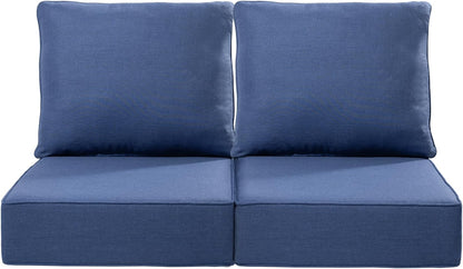 ACTREST Outdoor Seat Cushion Set, 2 Count, Navy Blue, 24 x 24 x 6 in