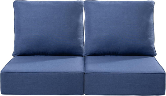 ACTREST Outdoor Seat Cushion Set, 2 Count, Navy Blue, 24 x 24 x 6 in