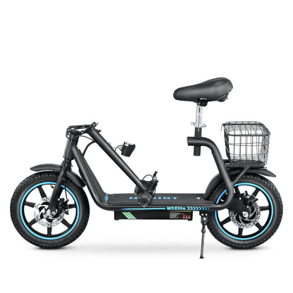 BOGIST Electric Scooter With Seat, 500W Motor, 25mph, 45km Range, 48V 13Ah, Blue - M5 Elite