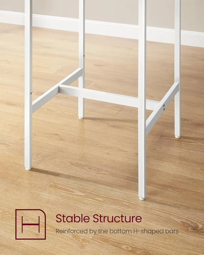 Square Bar Table And 2 Bar Stools Set, Golden Oak And Cloud White