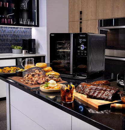 Smart Indoor Electric Countertop Pellet Smoker With Active Smoke Filtration, 5 Smoke Settings, WiFi Connectivity - Black