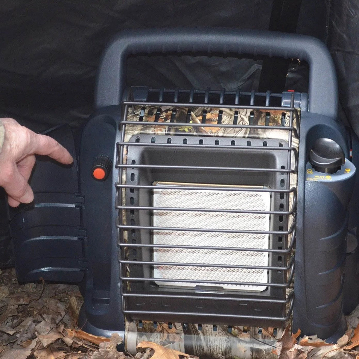 Portable Propane Heater, 12,000 BTU, 2 Heat Settings, ODS Safety Shut-Off, Camo