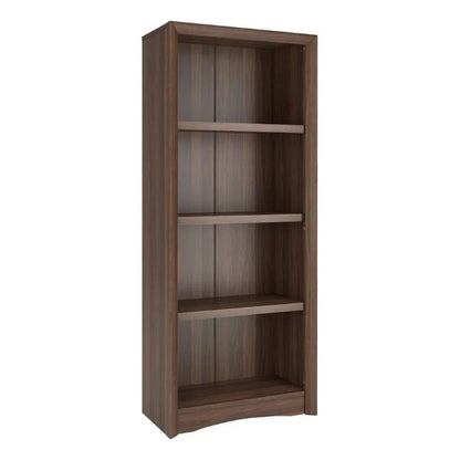 CorLiving Quadra Brown Engineered Wood Tall Adjustable 4-Shelf Vertical Bookcase