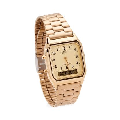 Casio AQ230 Analog Digital Watch - Gold