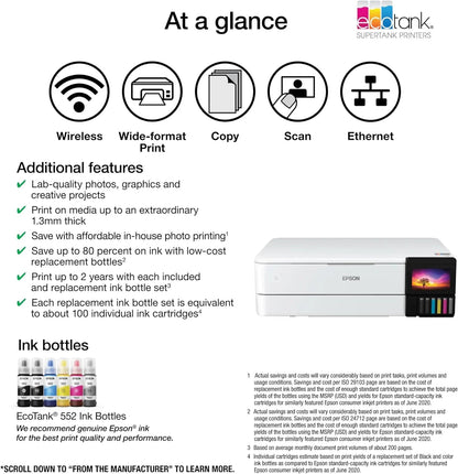 Epson EcoTank ET-8550 Wireless Wide-Format All-In-One Printer