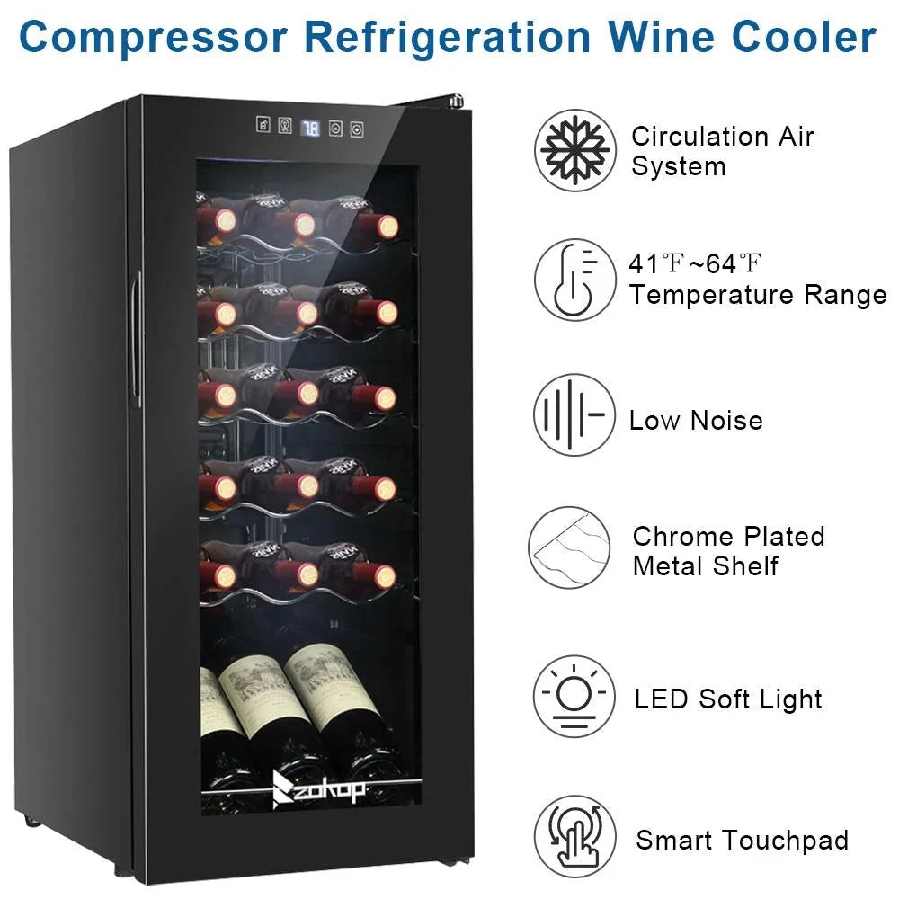 Ktaxon 18 Bottle Compressor Wine Cooler, 1.8 Cu.Ft, 52L - Freestanding
