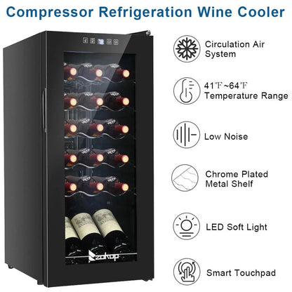 Ktaxon 18 Bottle Compressor Wine Cooler, 1.8 Cu.Ft, 52L - Freestanding
