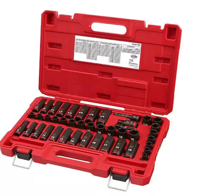Milwaukee SHOCKWAVE 3/8 in. Drive SAE And Metric 6 Point Impact Socket Set, 43-Piece