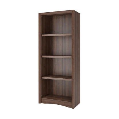 CorLiving Quadra Brown Engineered Wood Tall Adjustable 4-Shelf Vertical Bookcase