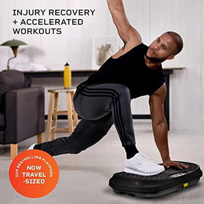 LifePro Compact Vibration Plate Exercise Machine With Workout Bands, Black - Waver Mini